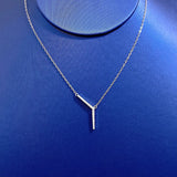 925 Silver Diamond Geometric Necklace Pendant Temperament Necklace