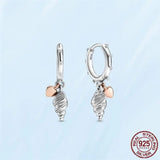 925 Silver Turquoise Hearts & Feather Hoop Earrings