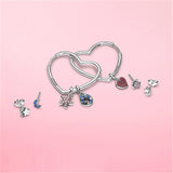 925 Silver Turquoise Hearts & Feather Hoop Earrings