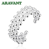 925 Silver Grapes Beads Cuff Bracelet for Women