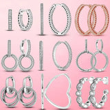 925 Silver Charm Hoop Earrings for Women
