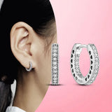 925 Silver Charm Hoop Earrings for Women
