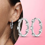 925 Silver Charm Hoop Earrings for Women