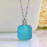 925 Silver Emerald Pendant Lucky Necklace