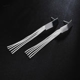 925 Silver Tassel Drop Earrings Wedding Jewelry