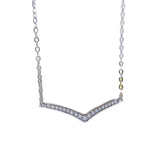 925 Silver V Necklace Pendant Charm Collar Chain