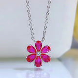 925 Silver Snow Necklace Small Flowers Daisy Petal Collar Chain
