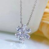 925 Silver Snow Necklace Women's Small Flowers Daisy Petal Collar Chain