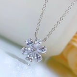 925 Silver Snow Necklace Women's Small Flowers Daisy Petal Collar Chain