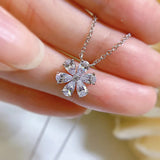 925 Silver Snow Necklace Women's Small Flowers Daisy Petal Collar Chain