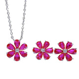 925 Silver Snow Necklace Small Flowers Daisy Petal Collar Chain