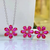 925 Silver Snow Necklace Small Flowers Daisy Petal Collar Chain