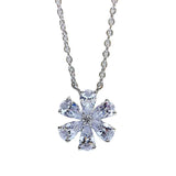 925 Silver Snow Necklace Women's Small Flowers Daisy Petal Collar Chain