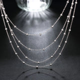 925 Silver Bead Chain Necklace 18 in Wedding Gift