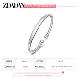 925 Silver Adjustable Bracelet&Bangle for Women Wedding Charm Jewelry