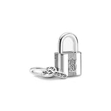 925 Silver Beads Mon Hearts Double Dangle Lock Charm Pendants