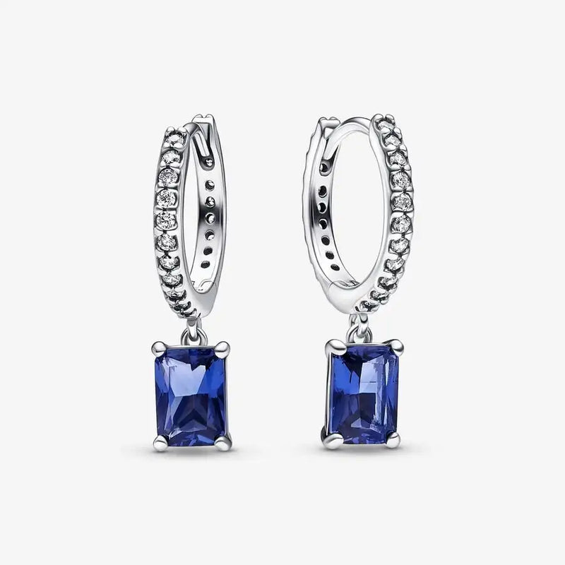 925 Silver Sparkling Hoop Earrings Wedding Jewelry