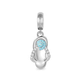 925 Silver Charm Boat Mermaid Rose Pendant Bead Bracelet DIY