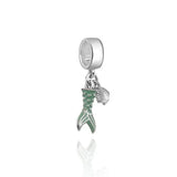 925 Silver Charm Boat Mermaid Rose Pendant Bead Bracelet DIY