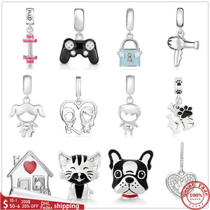 925 Silver Family Pet Gym Hair Dryer Charm