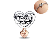 925 Silver Heart Sister Pet Charm Bead for Bracelet