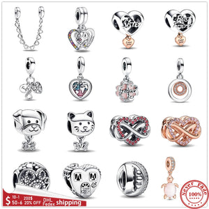 925 Silver Heart Sister Pet Charm Bead for Bracelet