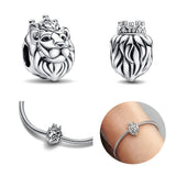 925 Sterling Silver Lion Pendant Bead for DIY Jewelry