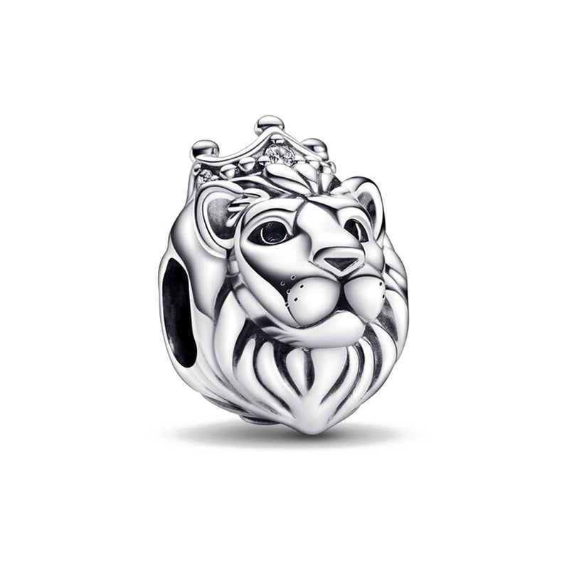 925 Sterling Silver Lion Pendant Bead for DIY Jewelry