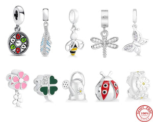 925 Silver Charm Secret Garden Pendant Bead for Bracelet DIY Jewelry