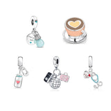 925 Silver Friends TV Drama Pendant Bead for Bracelet Necklace DIY Jewelry