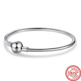925 Silver Clasp Snake Chain Bracelet Rose Gold Charm Bangle DIY Jewelry