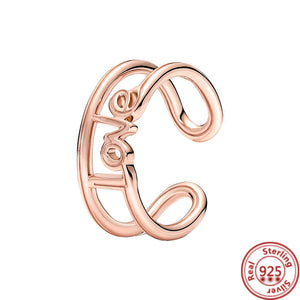 925 Silver Crown Heart Zircon Angel Love Rings For Women