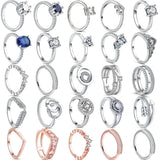 925 Silver Crown Rose Feather Zircon Pav? Ring For Women