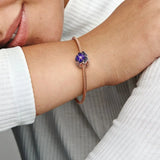 925 Silver Purple Pansy Flower Charm Bead for Bracelet