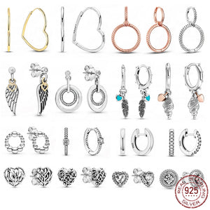 925 Silver Heart Hoop Earrings DIY Jewelry Gift