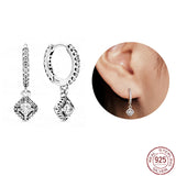 925 Silver Heart Hoop Earrings DIY Jewelry Gift