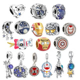 925 Silver Hero & Cat Charms Halloween Style DIY Jewelry