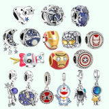 925 Silver Hero & Cat Charms Halloween Style DIY Jewelry
