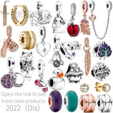925 Silver Autumn Pan Beads Chain Bracelet Safety Earring