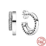 925 Silver Flowers Snowflakes Pav? Charm Earrings Women DIY Gift