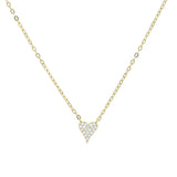 925 Silver Heart Pendant Necklace CZ Paved Hearts Charm Choker