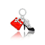 925 Silver High Heels & Bag Charms for Bracelet