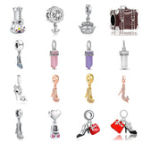 925 Silver High Heels & Bag Charms for Bracelet