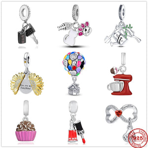 925 Silver Hot Air Balloon Boxing Pendant Charm for Bracelet DIY Jewelry