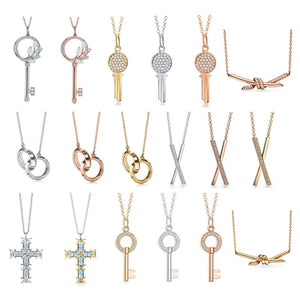 925 Sterling Silver Locking Punk Style Necklace Girls Jewelry Gift