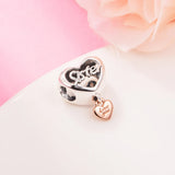 925 Sterling Silver Sister Heart Charms for Bracelets