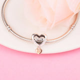925 Sterling Silver Sister Heart Charms for Bracelets
