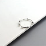 925 Silver Open Beads Ring Anti Stress Anxiety Rings