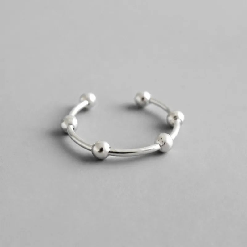 925 Silver Open Beads Ring Anti Stress Anxiety Rings
