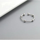 925 Silver Open Beads Ring Anti Stress Anxiety Rings